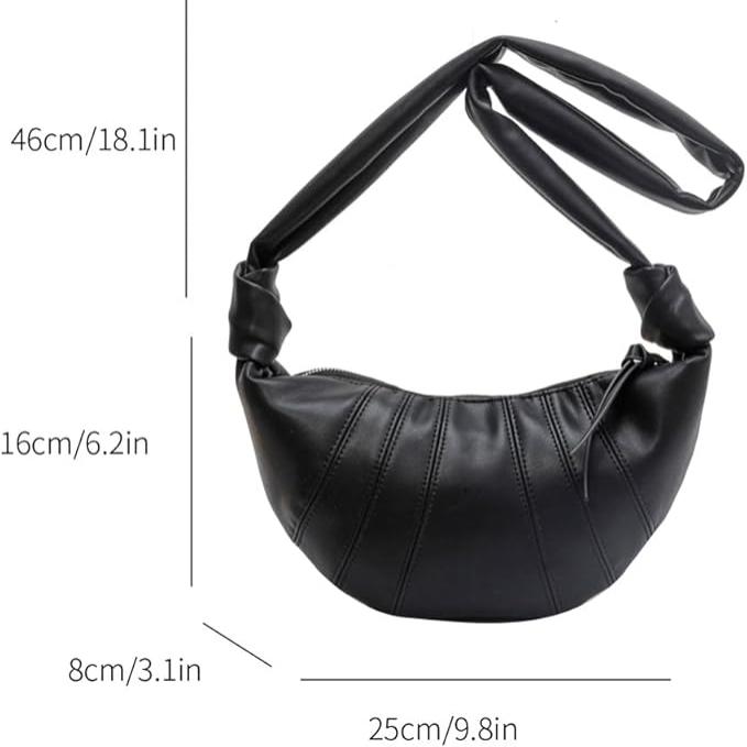 Lilitbeth | Sac bandoulière en cuir PU croissant chic pour femme