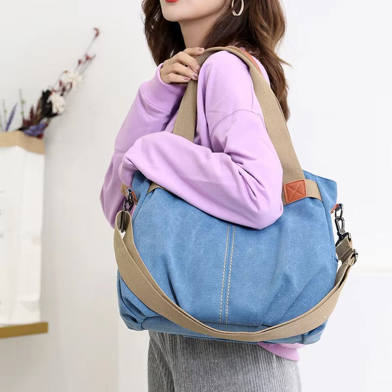 Amanda | Sac fourre-tout en toile vintage élégant et fonctionnel