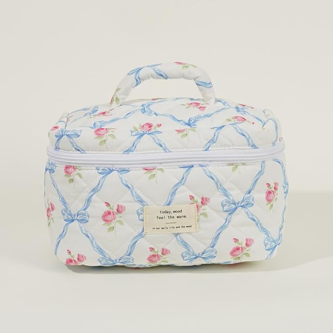 Elisse | Ensemble de poche à maquillage élégant avec design floral matelassé