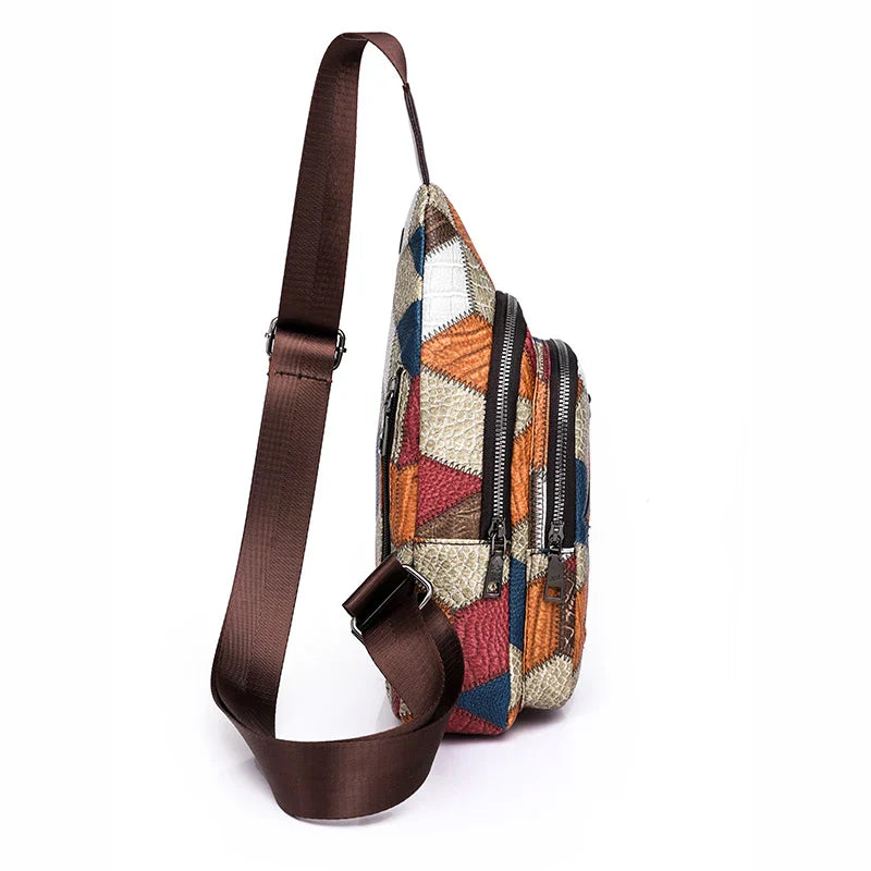 Keily | Sac à bandoulière pour femmes avec motif en relief et colorblock