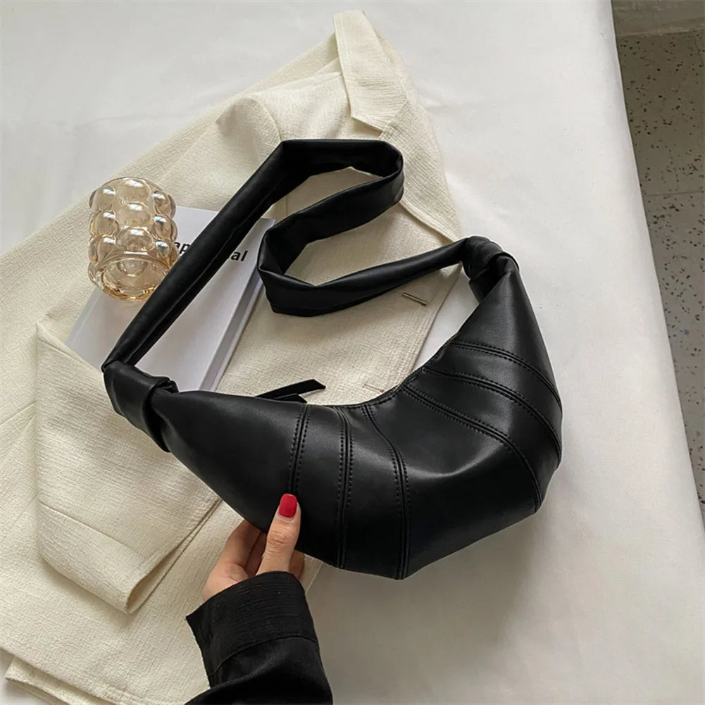 Lilitbeth | Sac bandoulière en cuir PU croissant chic pour femme