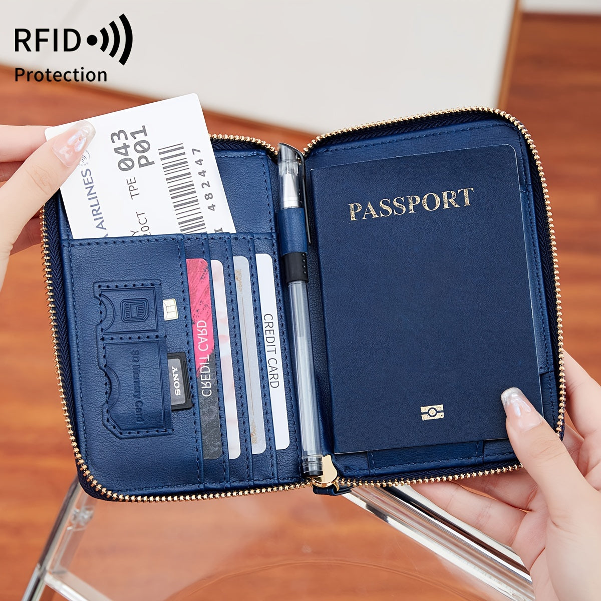 Portefeuille de voyage protégé RFID anti-vol