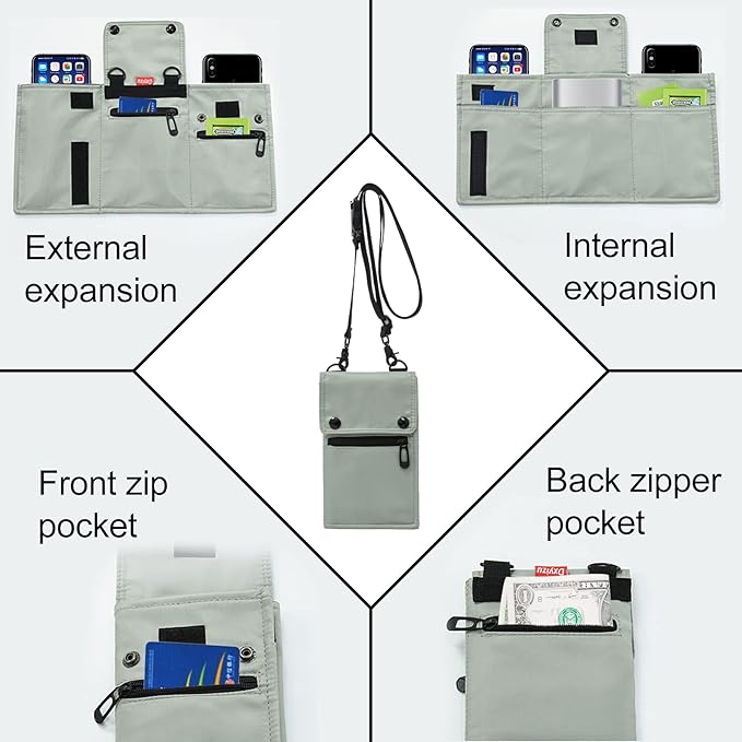 Kamari | Porte-passeport de voyage pliable et imperméable à bandoulière