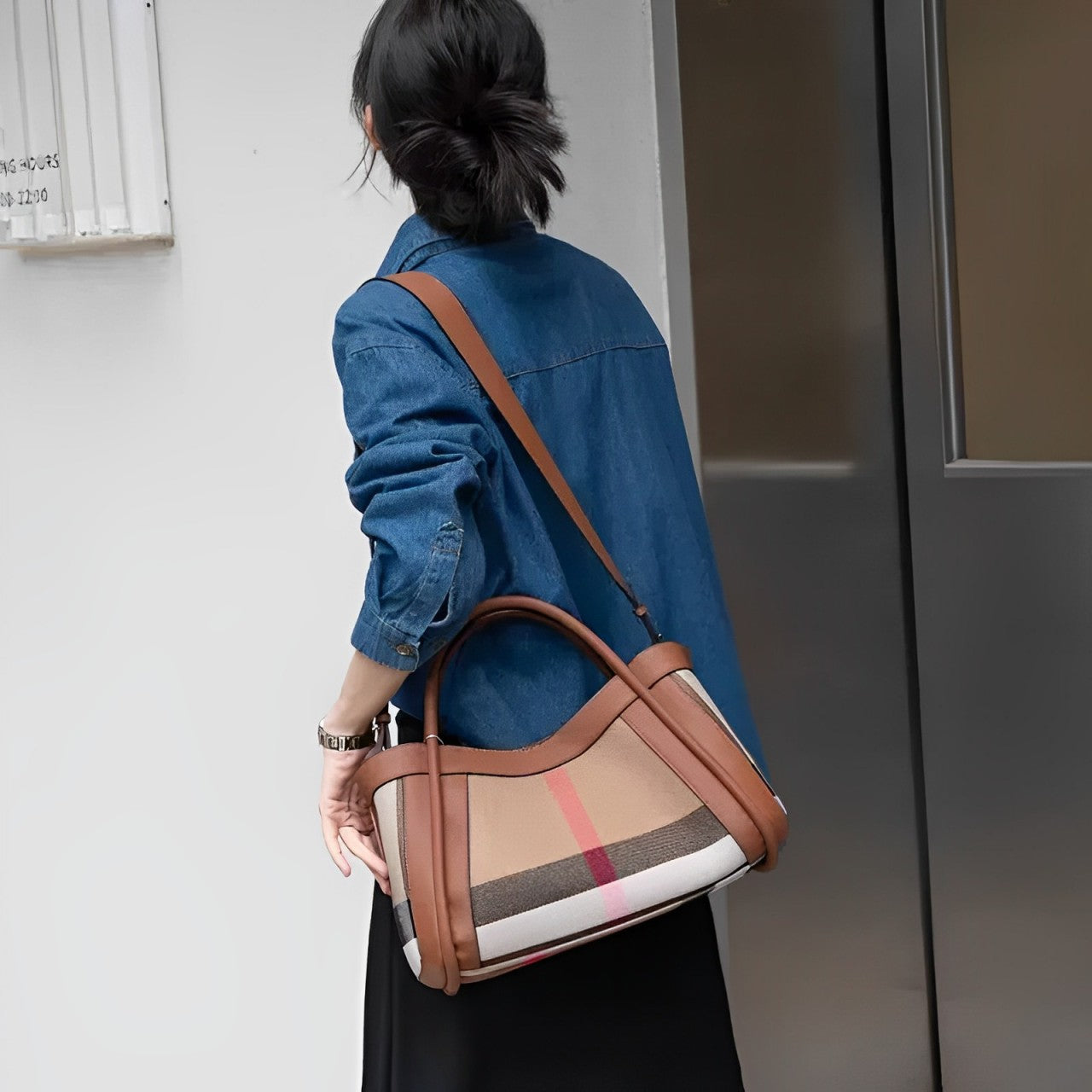 Sabrina | Grand Sac À Bandoulière en Cuir Patchwork pour Femme