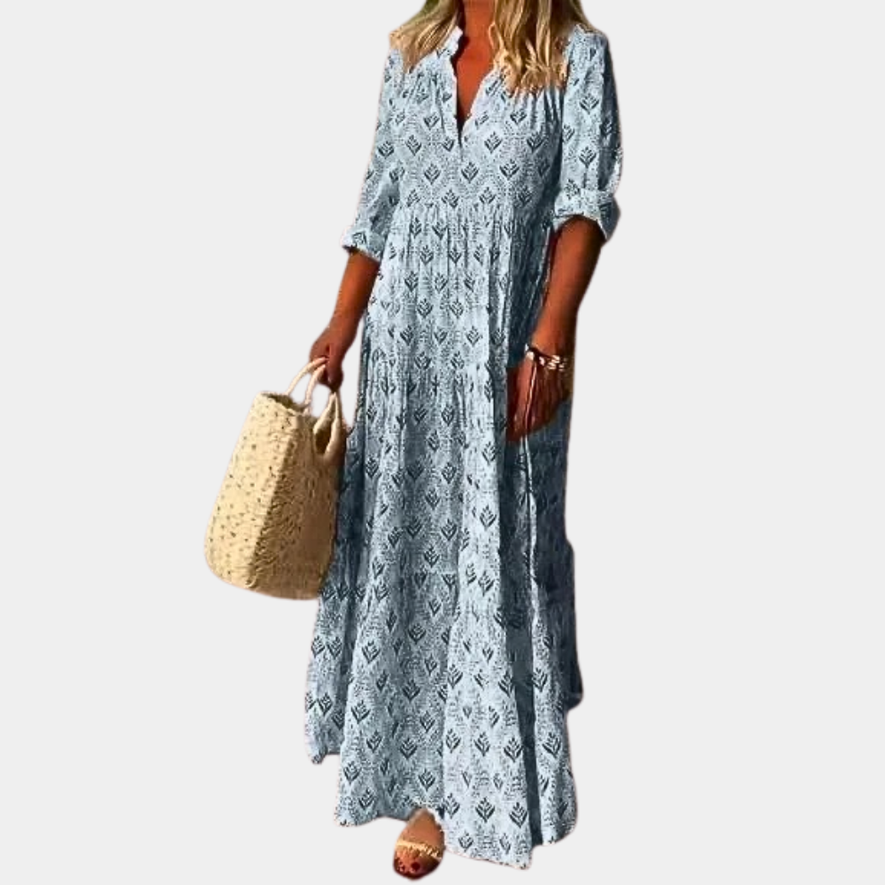 Amelie | Robe Maxi Printanière Élégante et Confortable