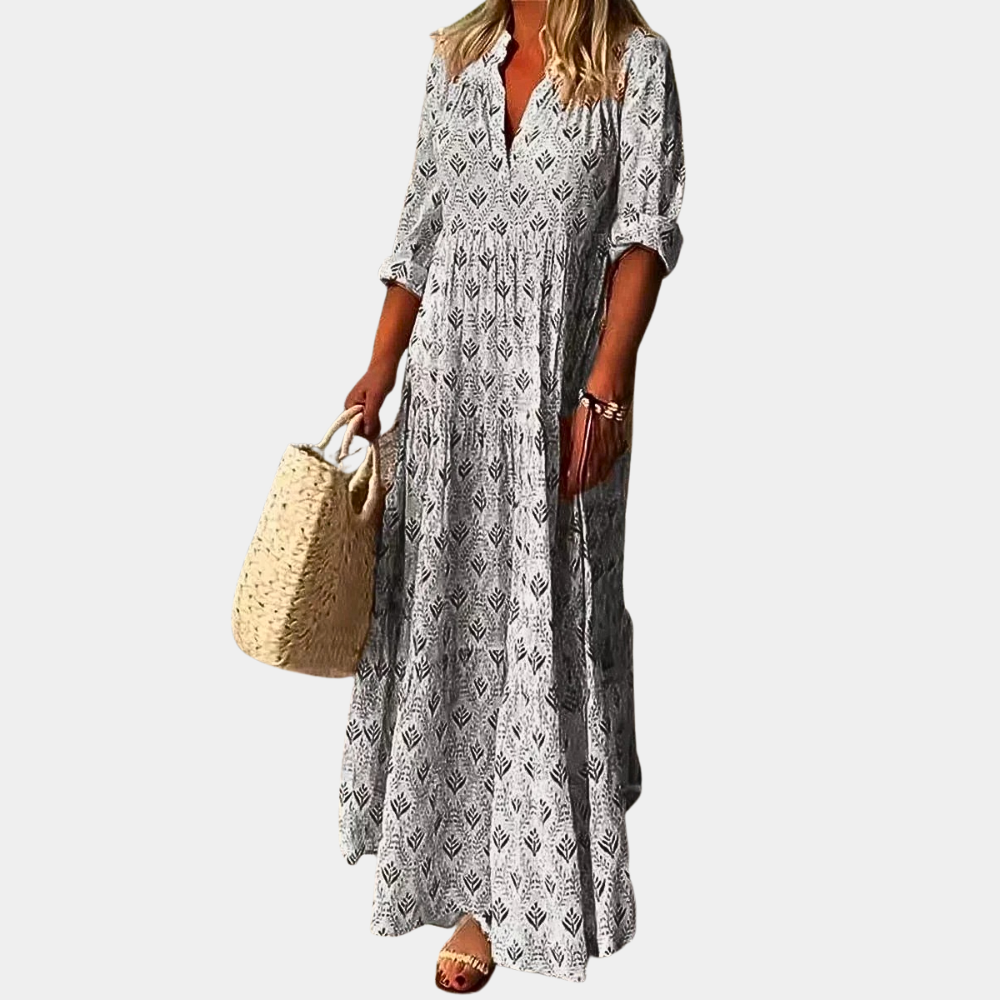 Amelie | Robe Maxi Printanière Élégante et Confortable