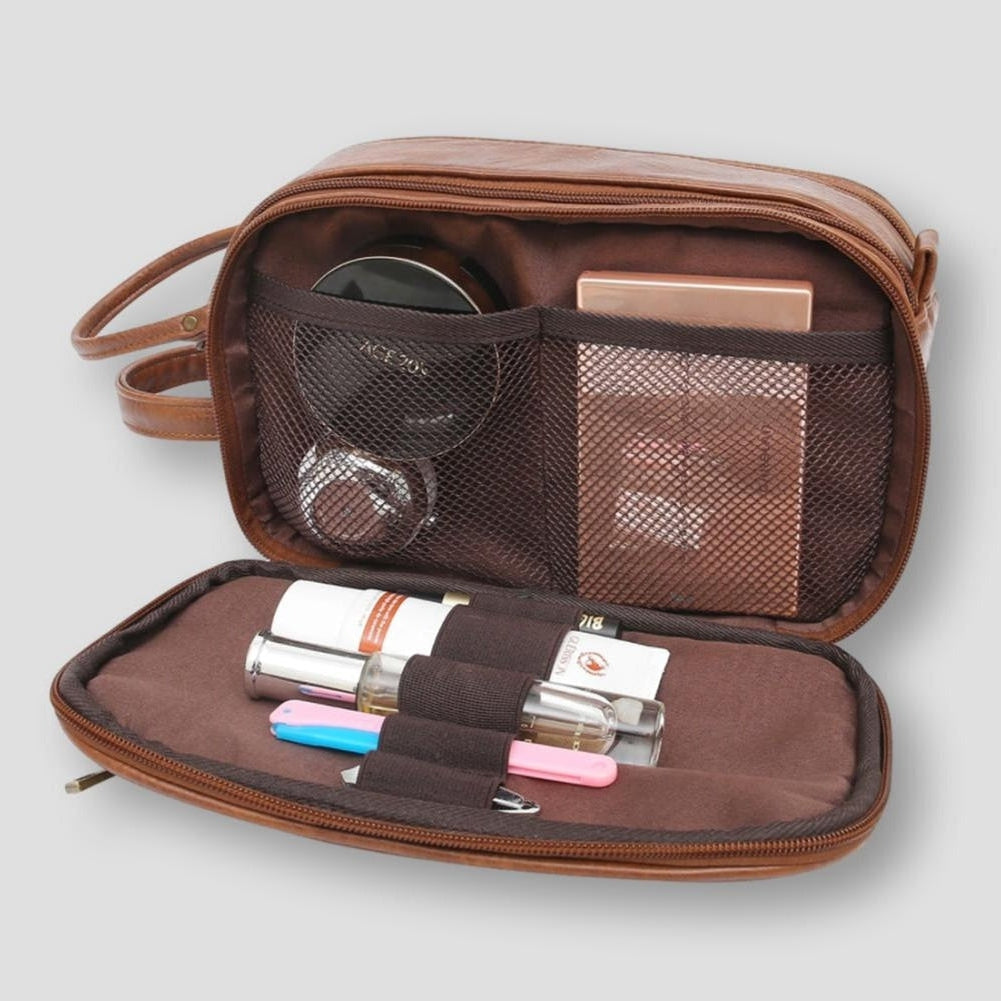 Voyage Régal | Trousse de Toilette de Voyage en Cuir Premium