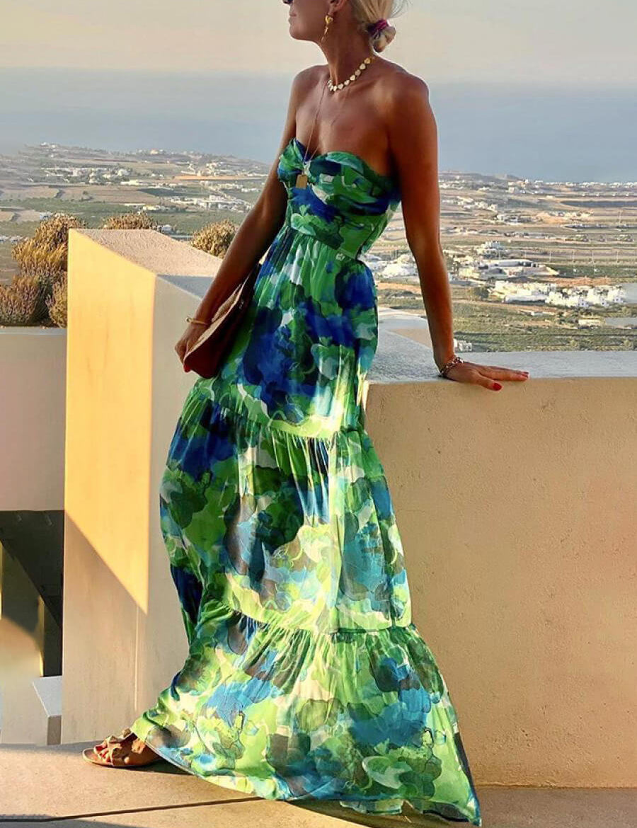 STEPHANIE | Robe maxi tube florale élégante