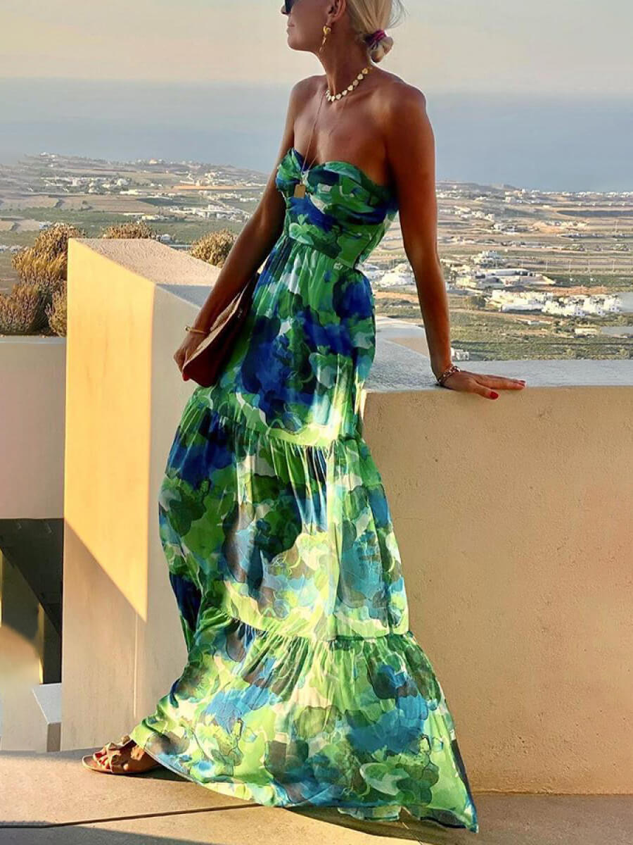 STEPHANIE | Robe maxi tube florale élégante