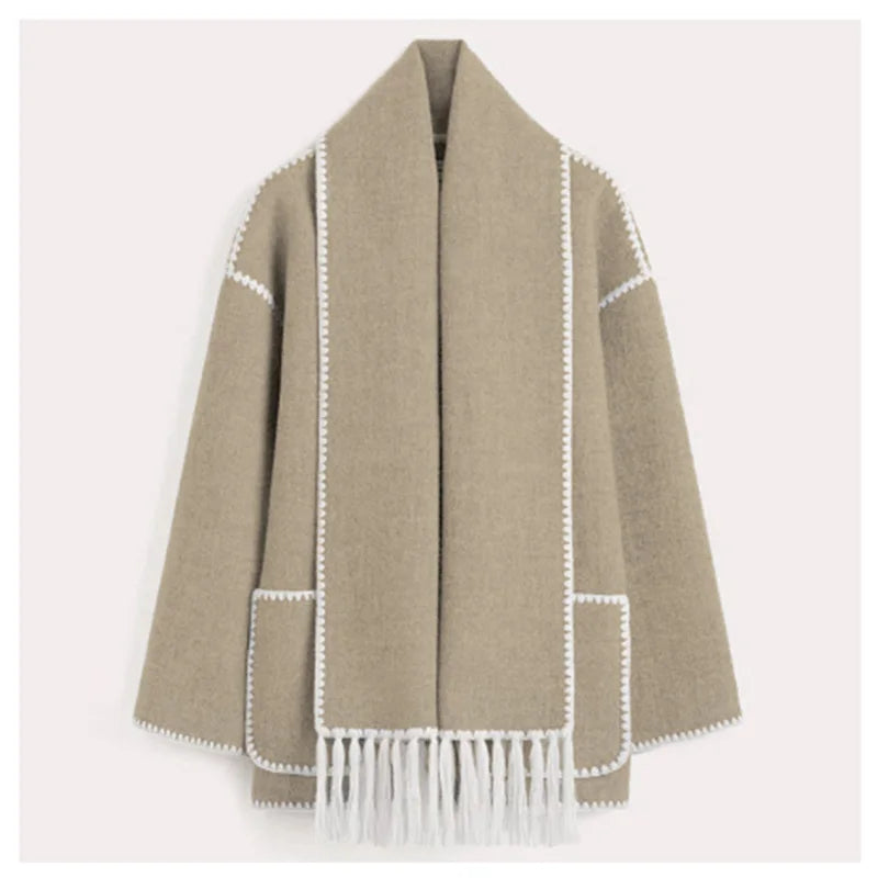 Hermia | Manteau élégant pour femme avec écharpe – Manteau d'hiver stylé