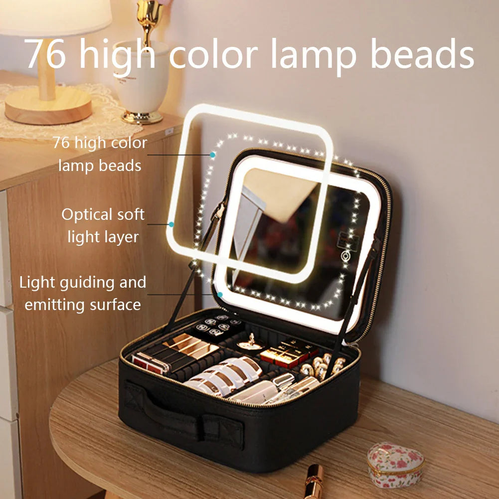 Miroir de maquillage LED portable et élégant Pearl