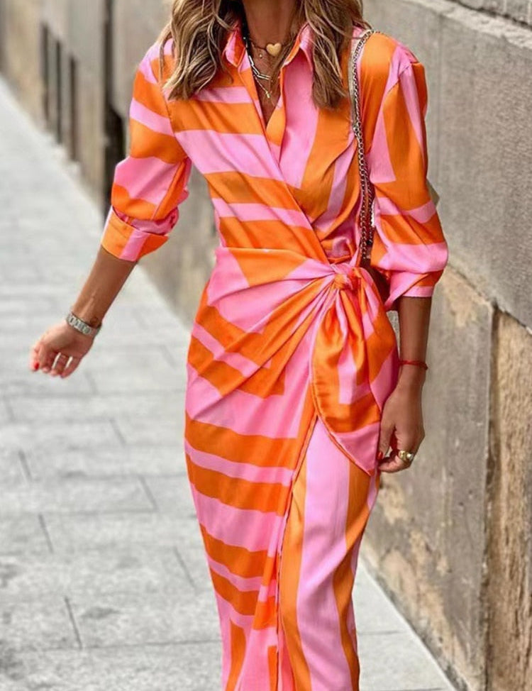 TANYA | Robe d'été chic orange rose