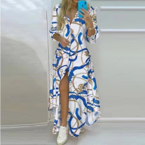 Robe de plage maxi bohème avec imprimés