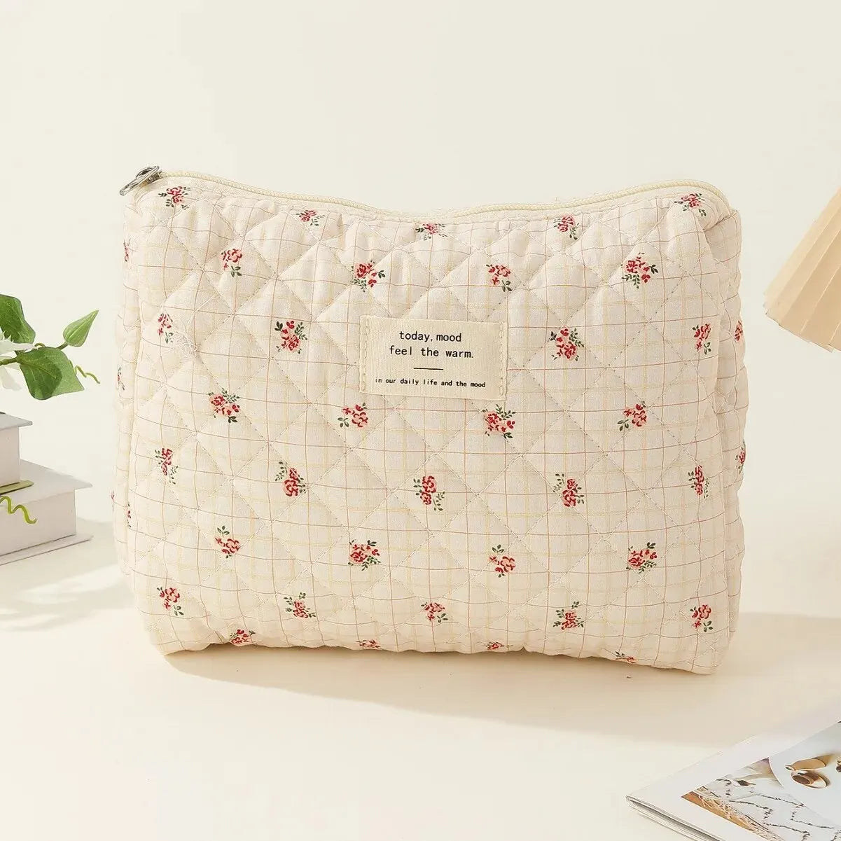 Ailany | Sac de voyage maquillage floral matelassé élégant