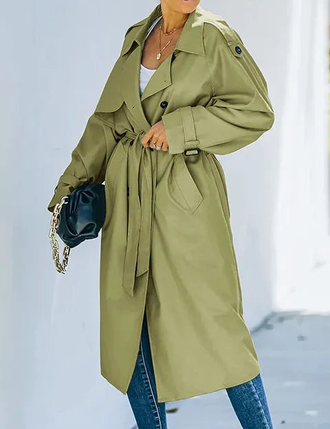 Brigitte | Mant trench-coat pour femme à double boutonnage élégant