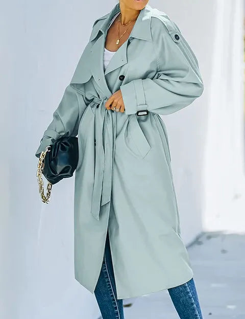 Brigitte | Mant trench-coat pour femme à double boutonnage élégant