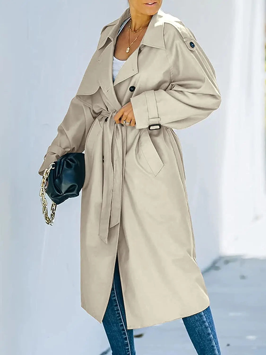 Brigitte | Mant trench-coat pour femme à double boutonnage élégant