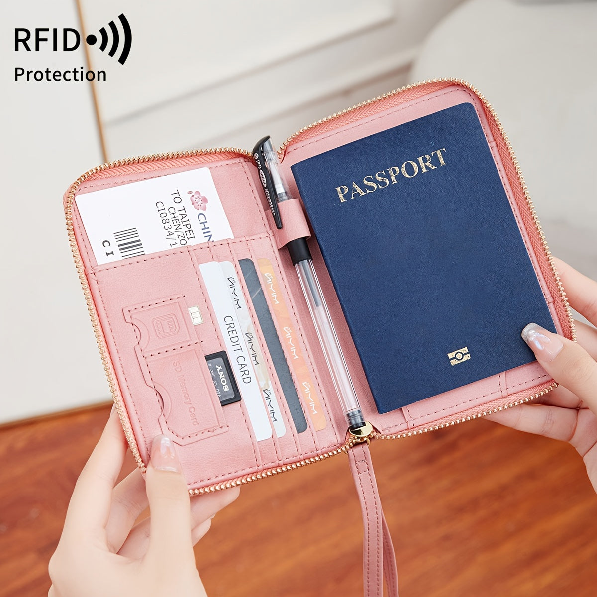 Portefeuille de voyage protégé RFID anti-vol