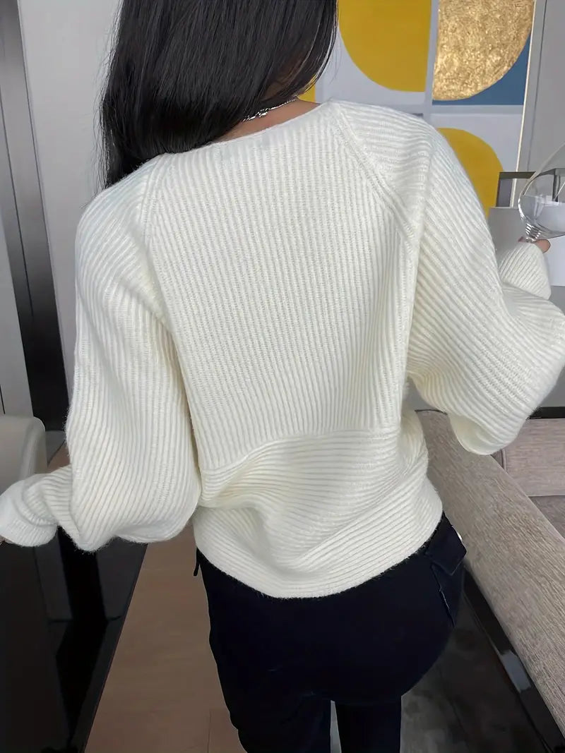 Viola | Pull croisé élégant en look tricot